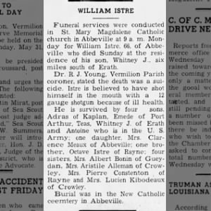 Obituary for WILLIAM ISTRE