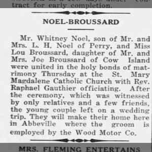 Noel-Broussard wedding